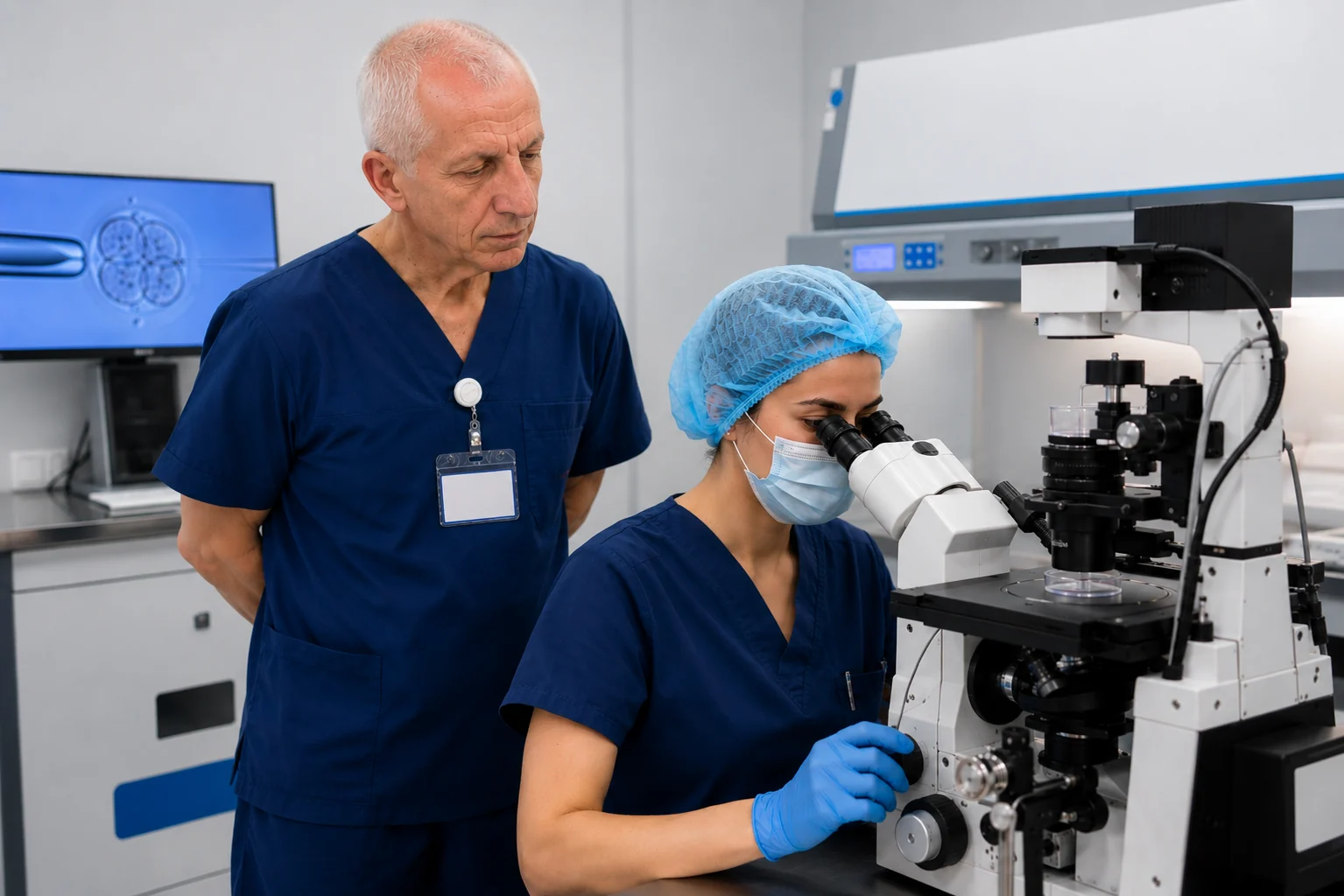 IVF laboratorija i mikroskop